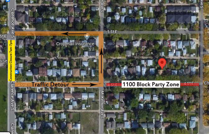 new location of the Haultain Block Party